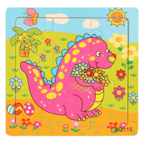 Puzzle drewniane 9 elementów – DINOZAUR DLA DZIECI