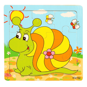 Puzzle drewniane 9 elementów – ŚLIMAK DLA DZIECI