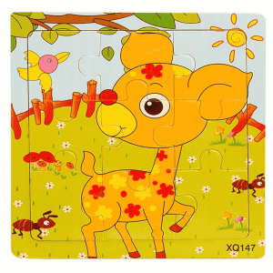 Puzzle drewniane 9 elementów – SARNA DLA DZIECI