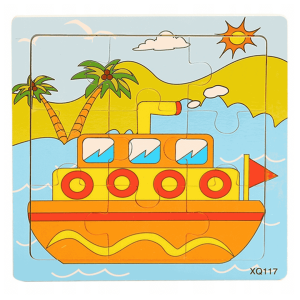 Puzzle drewniane 9 elementów – STATEK DLA DZIECI