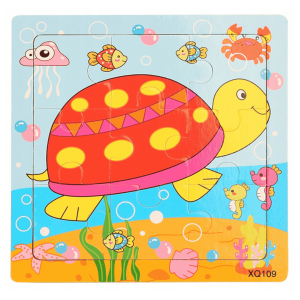 Puzzle drewniane 9 elementów – ŻÓŁW DLA DZIECI