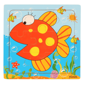 Puzzle drewniane 9 elementów – RYBKA DLA DZIECI