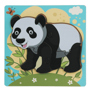 Układanka drewniana dla dzieci PANDA – 4 elementy
