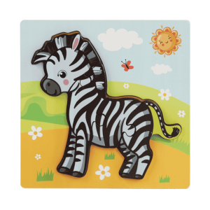 Układanka drewniana dla dzieci ZEBRA – 4 elementy