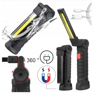 Lampka Latarka Warsztatowa Garażowa Obrotowa Magnes Dużo Trybów LED COB XXL